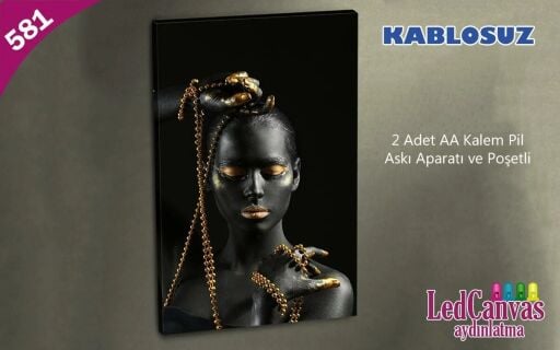 led ışıklı kanvas tablo