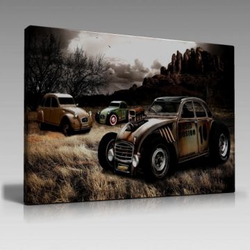 Yarış Tosbağa Arabalar Tablo (120cm x 80cm)