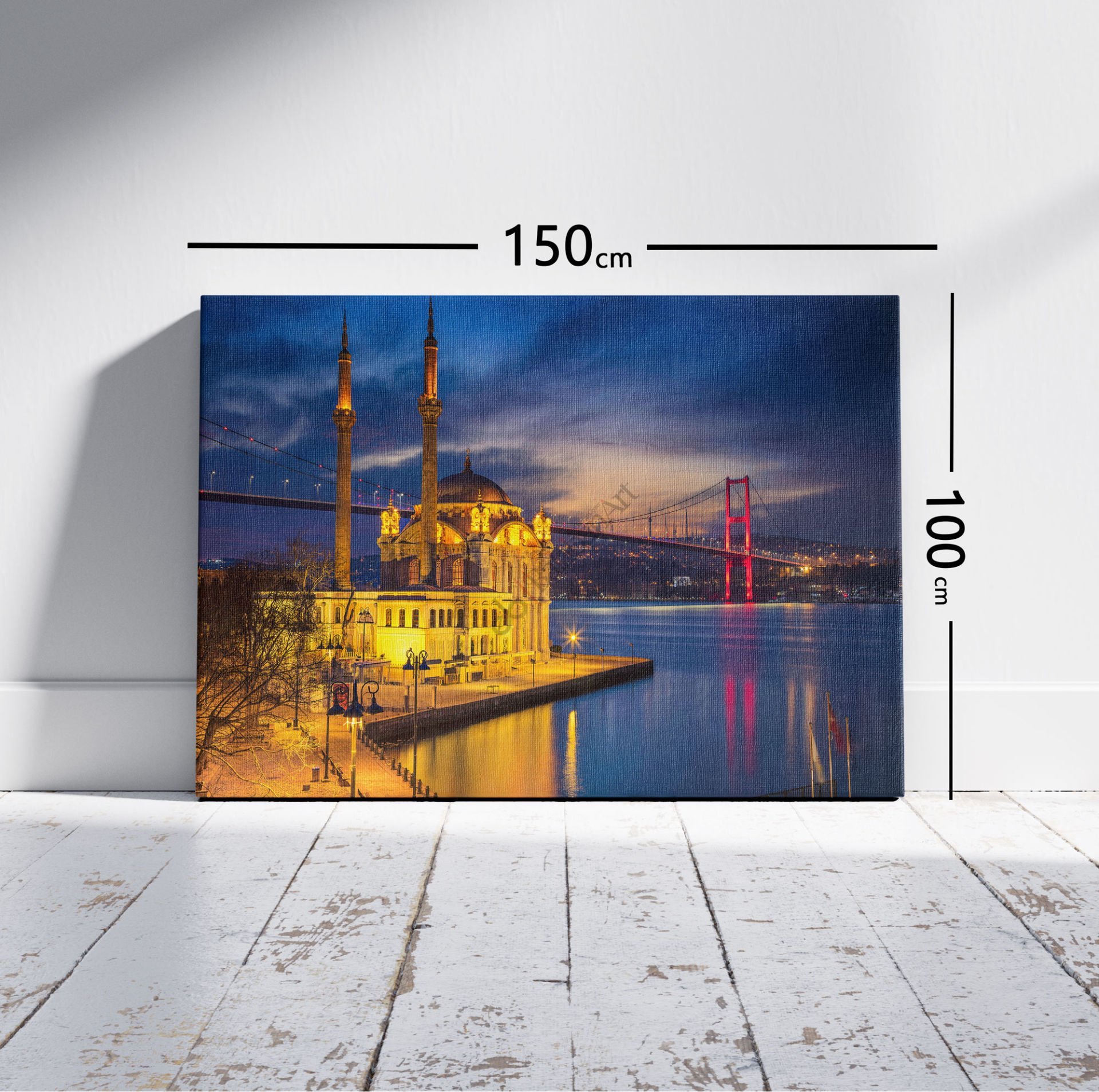 İstanbul Ortaköy Cami ve Boğaz Büyük Boy Canvas Tablo 100*150 CM
