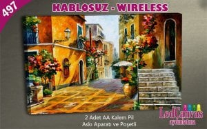 Yağlı Boya Sokak Led Işıklı Tablo