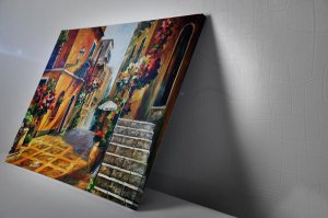 Yağlı Boya Sokak Led Işıklı Tablo