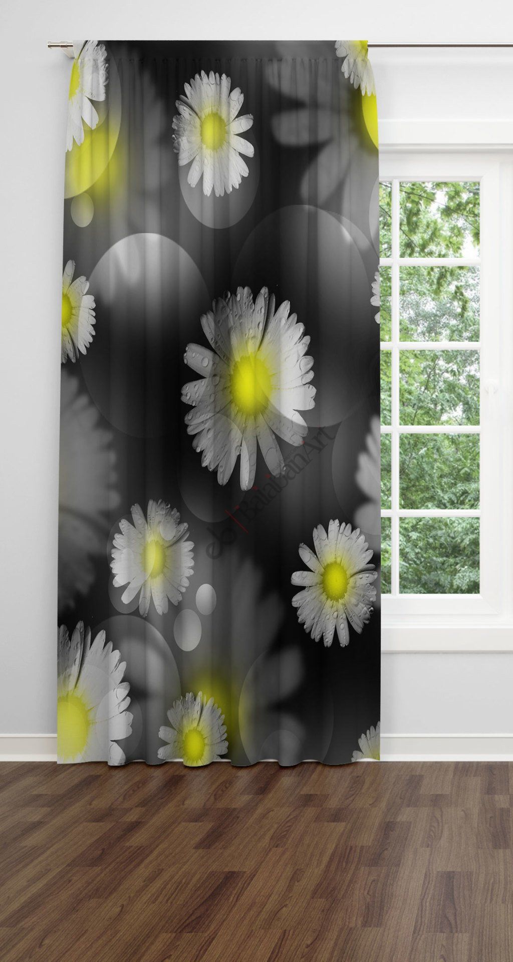 Papatyalar Fon Perde Tek Kanat 140x270 cm
