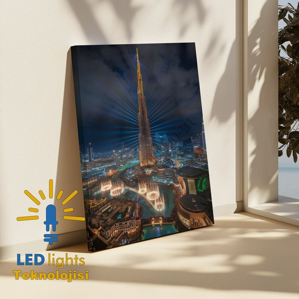 Dubai City Led Işıklı Kanvas Tablo