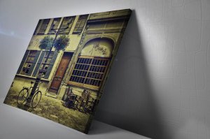 Bisikletli Bina Led Işıklı Tablo