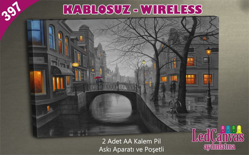 Işıklı Camlar Led Işıklı Kanvas Tablo