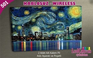 Vangog Gece Led Işıklı Tablo