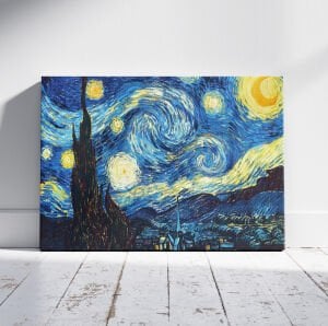 Van Gogh Yıldızlı Gece Kanvas Işıklı Kanvas Tablo