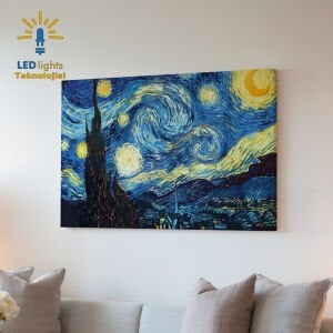 Van Gogh Yıldızlı Gece Kanvas Işıklı Kanvas Tablo