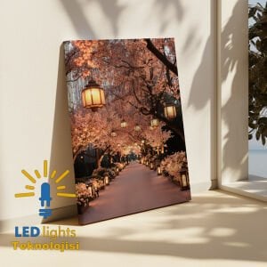 Sonbahar Işıklar Led Işıklı Kanvas Tablo