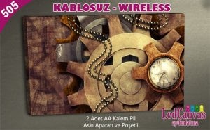 Zincir Mekanik Saat Led Işıklı Tablo