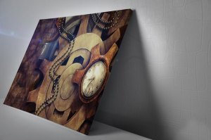 Zincir Mekanik Saat Led Işıklı Tablo