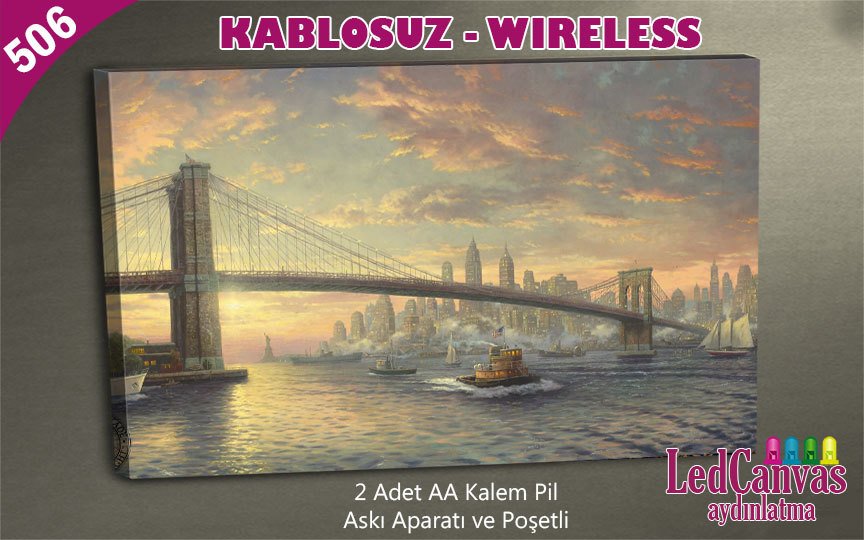 Golden Gate Köprüsü Led Işıklı Tablo 45x65 cm