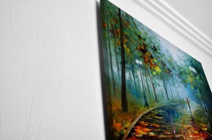 Yağlı Boya Renkli Yol Işıklı Tablo