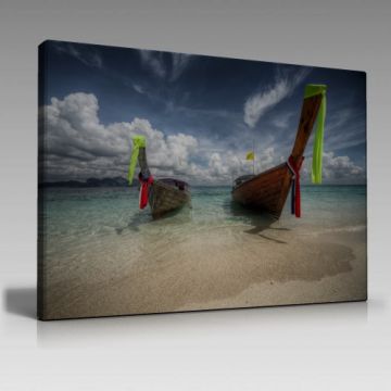 Kayıklar ve Manzara Tablo (120cm x 80cm)
