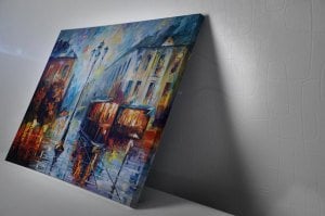 Yağlı Boya Renkli Yol Işıklı Tablo