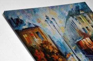 Yağlı Boya Renkli Yol Işıklı Tablo