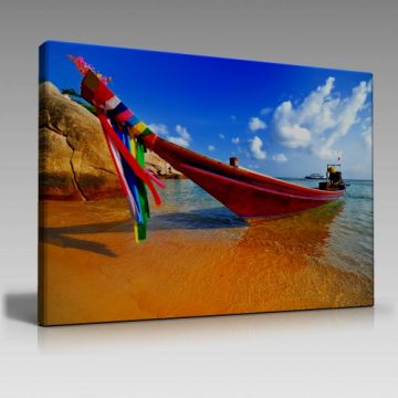 Renkli Kayık Tablo (100cm x 70cm)