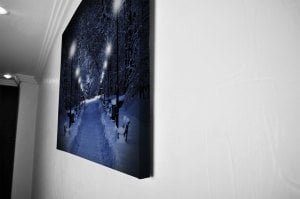 Karlı Işıklı Yollar Led Işıklı Kanvas Tablo