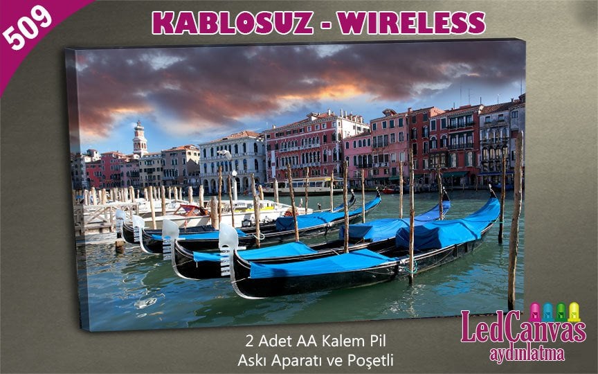 Gondollar  Led Işıklı Tablo