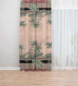 Zeytin Dalı Desenli Dijital Baskılı Fon Perde Tek Kanat 140x270 cm