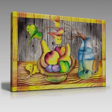 Soyut Meyve ve Çiçek Tablo (135cm x 90cm)