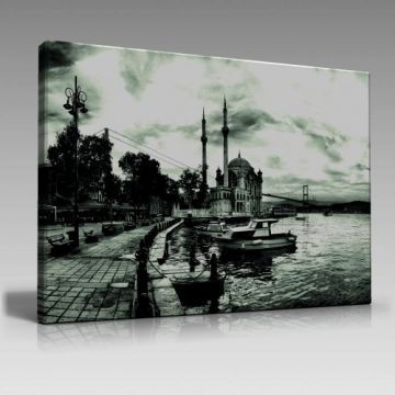 Siyah Beyaz Orta Köy (120cm x 80cm)