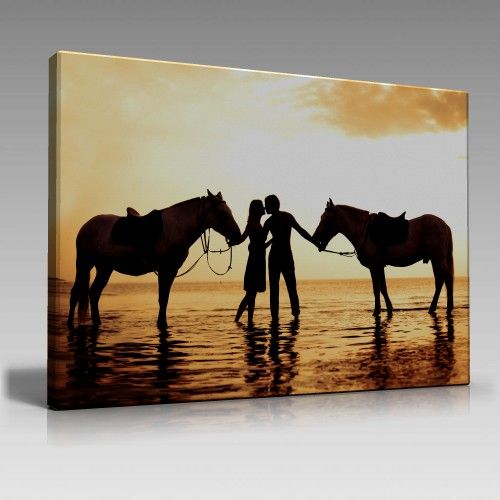 Aşık çiftler silüet tablo (90cm x 60cm)