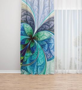 Renkli Desen Dijital Baskılı Fon Perde Tek Kanat 140x270 cm