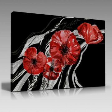 Kırmızı Çiçekler Tablo (135cm x 90cm)