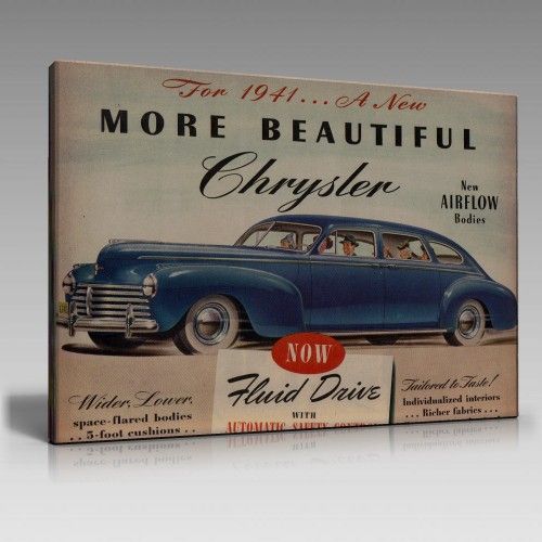 Vintage Chrysler Araba Tablo (90cm x 60cm)