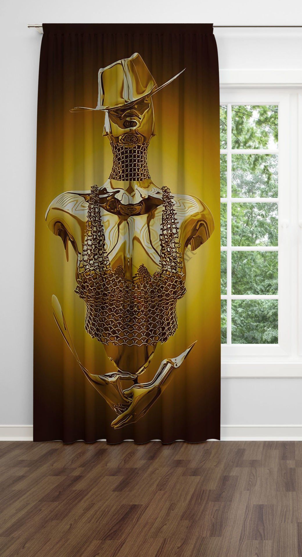 Şapkalı Biyonik Kadın Fon Perde Tek Kanat 140x260 cm