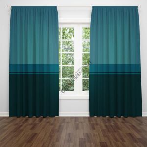Turkuaz Renkler Dijital Baskılı Fon Perde Çift Kanat 280x250 cm