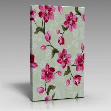 Pembe Çiçekler Tablo (60cm x 90cm)