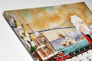 Kar Manzaralı İstanbul Led Işıklı Tablo