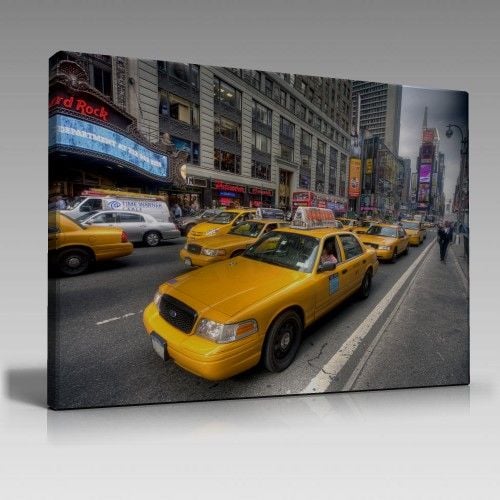 Caddede taksiler tablo (90cm x 60cm)