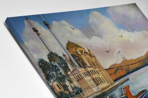 Yağlı Boya İstanbul Ortaköy Led Işıklı Tablo 45x65 cm