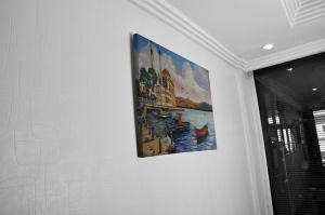 Yağlı Boya İstanbul Ortaköy Led Işıklı Tablo 45x65 cm