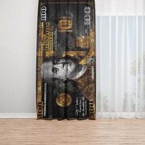 Dolar Benjamins Franklins dijital baskılı fon perde