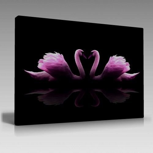 Pembe Kuğular Tablo (120cm x 80cm)