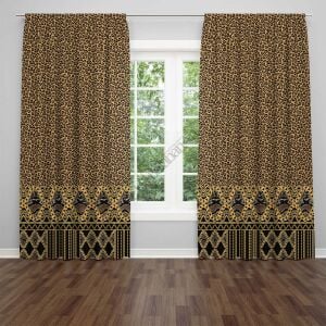 Leopar Desenli Dijital Baskılı Fon Perde