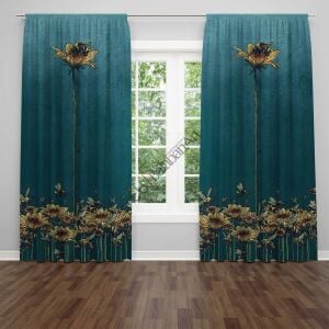 Leopar Desenli Dijital Baskılı Fon Perde Çift Kanat 280x240 cm