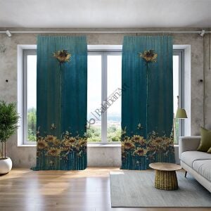 Leopar Desenli Dijital Baskılı Fon Perde Çift Kanat 280x240 cm