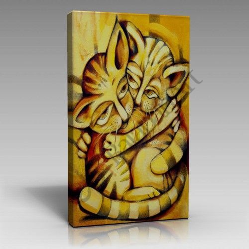 Kedi Ailesi Canvas Tablo (45cm x 65cm)