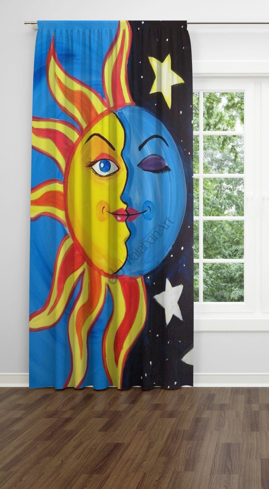 Ay ve Güneş  Fon Perde Tek Kanat 140x240 cm