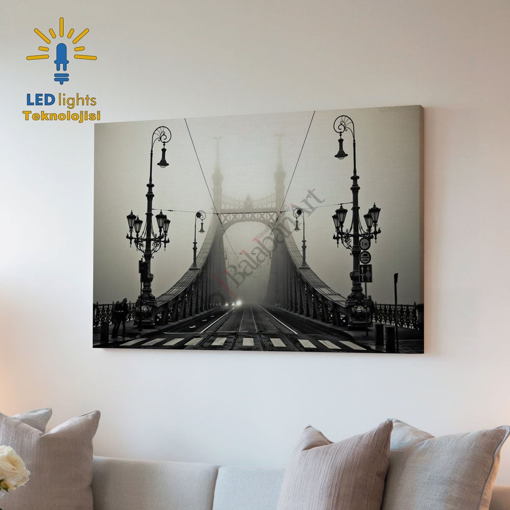 Köprü Bridge Led Işıklı Kanvas Tablo