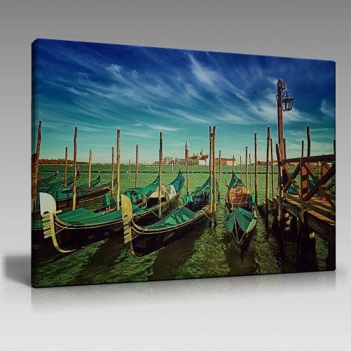 Venedik Gondollar Canvas tablo (135cm x 90cm)