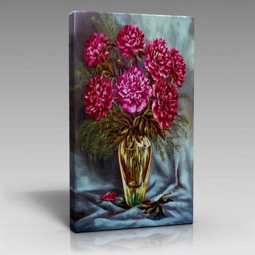 Vazoda Karanfiller Yağlı Boya CanvasTablo (70cm x 100cm)