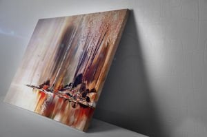 Yağlıboya Ağaçlar Led Kanvas  Işıklı Tablo