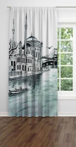 Karakalem Ortaköy   Fon Perde Tek Kanat 140x280 cm
