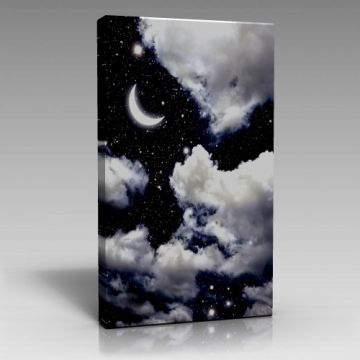 Gece Gökyüzü Bulutlar Tablo (80cm x 120cm)